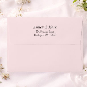 Blush Pink Return Address Wedding  Envelope