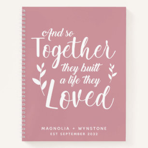 Blush Pink Romantic Couple's Scrapbook Notebook