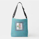 Blush Pink Rose Abstract Print Crossbody Bag