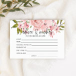 Blush Pink Rose Advice Well Wishes Wedding Stationery<br><div class="desc">Soft watercolor blush pink roses.  Coordinating back. Matching items to complete your event collection are available in our Zazzle store!</div>