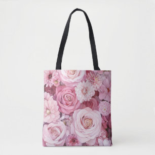 Blush Pink Rose Bouquet Floral Art    Tote Bag