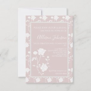 Blush Pink Rose Bridal Shower Invitation