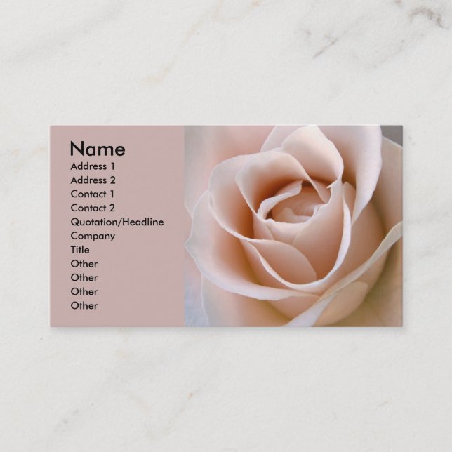 Blush Pink Rose Business Card (Front)