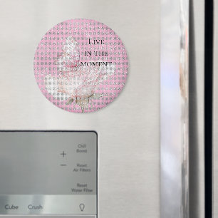 Blush Pink Rose Butterfly Sparkle   Magnet