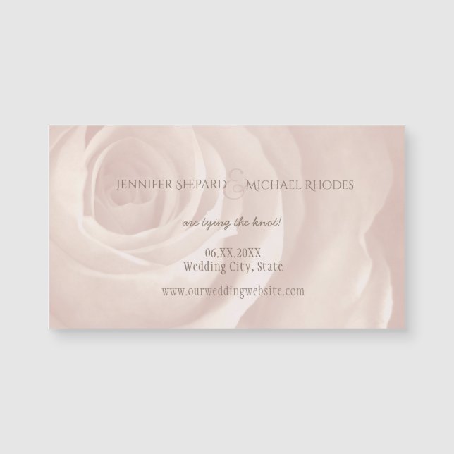 blush pink rose elegant wedding save the date (Front)