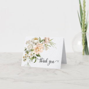 Blush Pink Rose Eucalyptus Baby Shower Thank You Card