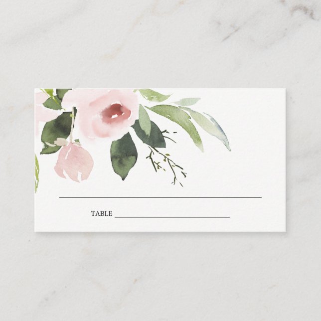 BLUSH PINK ROSE FIRST HOLY COMMUNION PLACE CARD (Front)
