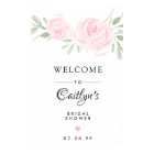 Blush Pink Rose Floral Bridal Shower Welcome Sign