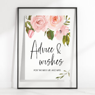 Blush Pink Rose Floral Card & Gifts Sign