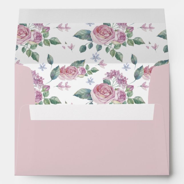 Blush Pink Rose Floral Envelope (Back (Bottom))
