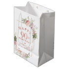 Blush Pink Rose Floral Gold 90th Birthday