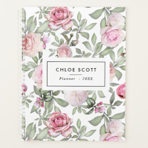 Blush Pink Rose Floral Name Planner