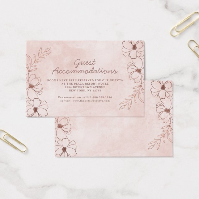Blush Pink & Rose Gold Accommodations Insert Card (Office)