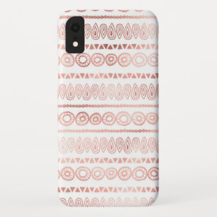 Blush Pink - Rose Gold Boho Hand Drawn Pattern Case-Mate iPhone Case