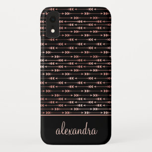Blush Pink - Rose Gold Boho Pattern Monogram Case-Mate iPhone Case