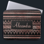 Blush Pink - Rose Gold Boho Pattern Monogram Laptop Sleeve<br><div class="desc">Blush Pink - Rose Gold Faux Foil Bohemian (Boho)Tribal Girly Pattern Monogram Personalised Smart Phone Case. Please contact the designer for customised matching items.</div>