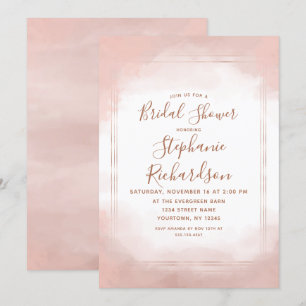 Blush Pink & Rose Gold Bridal Shower Invitation