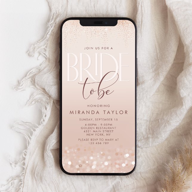Blush Pink Rose Gold Bridal Shower Mobile Invite (Blush Pink Rose Gold Bridal Shower Mobile Invite)