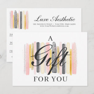 Blush Pink & Rose Gold Chic Gift Certificate Card