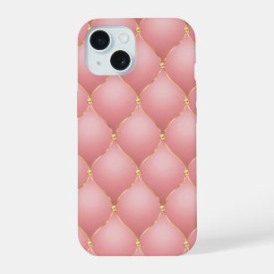 Blush Pink Rose Gold Diamond Tufted iPhone Case