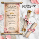 Blush Pink Rose Gold DIY Quince Scroll Invitations<br><div class="desc">Create your own fairy tale, elegant DIY Quinceañera scroll invitations, customisable to suit your preferences for a memorable sweet 15 birthday bash! The vintage parchment paper design made with original art by Raphaela Wilson showcases delicate blush pink roses, graceful butterflies, a faux glitter tiara crown, and a fancy border adorned...</div>