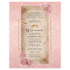 Blush Pink Rose Gold DIY Quince Scroll Invitations