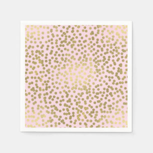 Blush Pink Rose & Gold Dots Confetti Elegant Glam Napkin