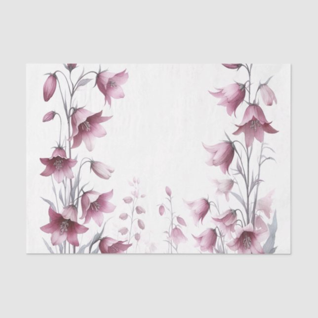 Blush Pink Rose Gold Floral tissue paper (Front)