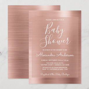 Blush Pink - Rose Gold Foil Baby Shower Invitation