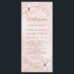 Blush Pink & Rose Gold Foil Chic Wedding Ceremony Programme<br><div class="desc">Blush Pink & Rose Gold Foil Floral Border Wedding Design with hand drawn flowers, Leaves, and watercolor background. A Chic and Modern Look for a spring or summer wedding, with soft colour palette : Blush Pink, and rose gold faux foil details. Hand drawn Floral elements, Modern trendy Script Font -...</div>