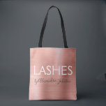 Blush Pink - Rose Gold Foil Eyelashes Supplies Tote Bag<br><div class="desc">Blush Pink - Rose Gold Foil Eyelash Extension - Lashes supplies promotional bag. The business contact name and profession can be changed to be used for any type of business. Please contact the designer for additional matching items.</div>