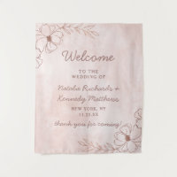 Blush Pink & Rose Gold Foil Floral Wedding Welcome