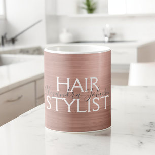 Blush Pink - Rose Gold Foil Hair Stylist Coffee Mug