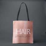 Blush Pink - Rose Gold Foil Hair Stylist  - Salon Tote Bag<br><div class="desc">Blush Pink - Rose Gold Foil Hair Stylist - Salon supplies promotional bag for shampoo,  scissors or clippers. The business contact name and profession can be changed to be used for any type of business. Please contact the designer for additional matching items.</div>