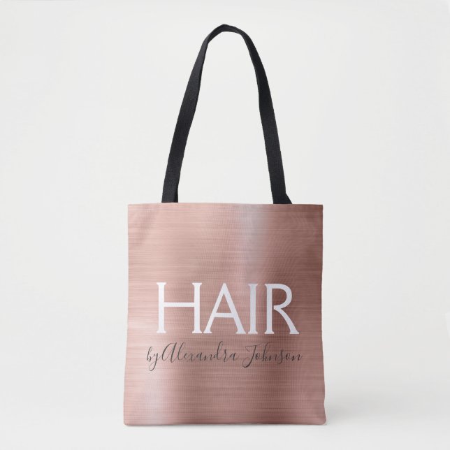 Blush Pink - Rose Gold Foil Hair Stylist  - Salon Tote Bag (Front)
