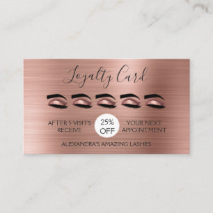 Blush Pink - Rose Gold Foil Lashes Loyalty Card