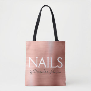 Blush Pink - Rose Gold Foil Nails - Salon Tote Bag
