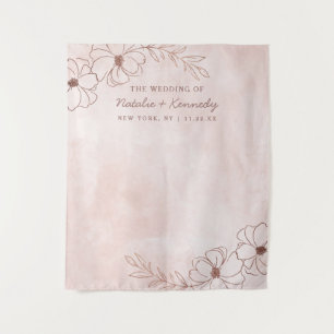 Blush Pink & Rose Gold Foil Photo Booth Backdrop Tapestry