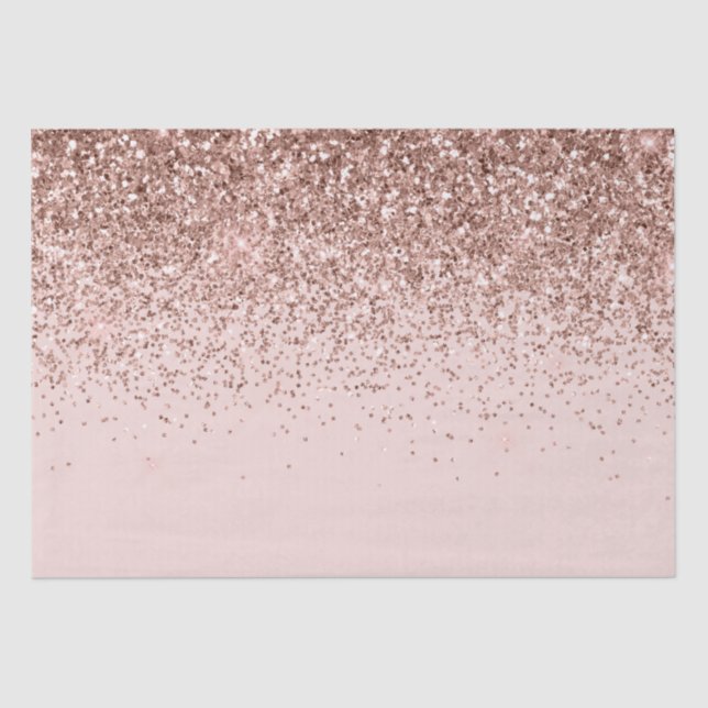 Blush Pink Rose Gold Glitter Sparkle Tissue Paper (Front)