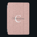 Blush Pink Rose Gold Glitter Stripes Monogram iPad Mini Cover<br><div class="desc">Blush Pink Rose Gold Glitter Stripes Monogram cover with rose gold faux glitter stripes and space for your custom monogram and name. Easy to customise with text, fonts, and colours. Created by Zazzle pro designer BK Thompson © exclusively for Cedar and String; please contact us if you need assistance, have...</div>