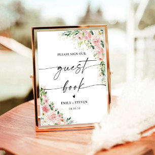 Blush Pink Rose Gold Guest Book Sign