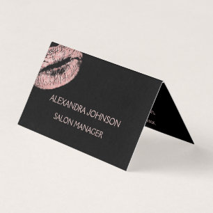 Blush Pink - Rose Gold Lipstick Makeup Artist Business Card
