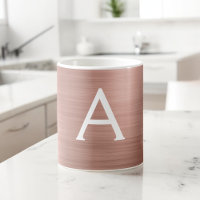 Blush Pink - Rose Gold Metallic Monogram Name