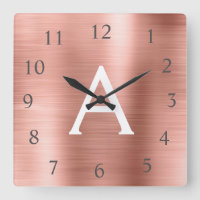 Blush Pink - Rose Gold Metallic Monogram Name