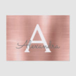 Blush Pink | Rose Gold Modern Metal Monogram Tissue Paper<br><div class="desc">Blush Pink Rose Gold Faux Modern and Elegant Gift Tissue Paper. This Faux Metallic Brushed Stainless Steel Metal gift wrapping tissue paper can be customised to include your initial and first name for a gift package for a Girl's Baby Shower,  Bridal Shower,  Bachelorette Party or Girl's Birthday Party.</div>