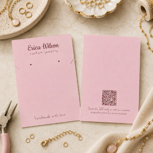 Blush Pink Rose Gold Necklace Earring Display card