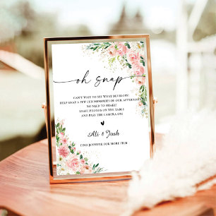 Blush Pink Rose Gold Oh Snap Sign
