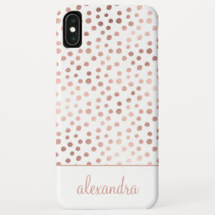 Blush Pink - Rose Gold Polka Dot Pattern Monogram Case-Mate iPhone Case