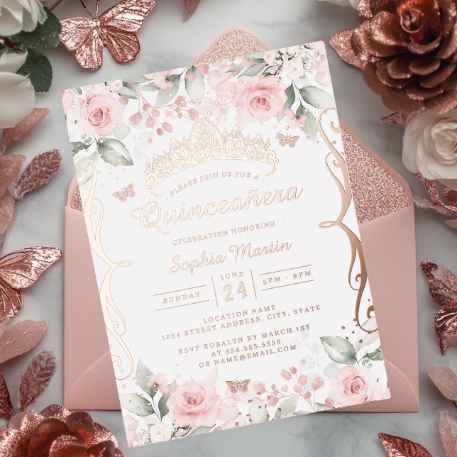 Blush Pink Rose Gold Quinceanera  (Creator Uploaded)