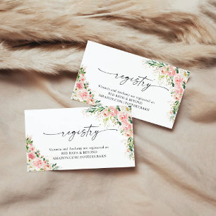 Blush Pink Rose Gold Registry Enclosure Card